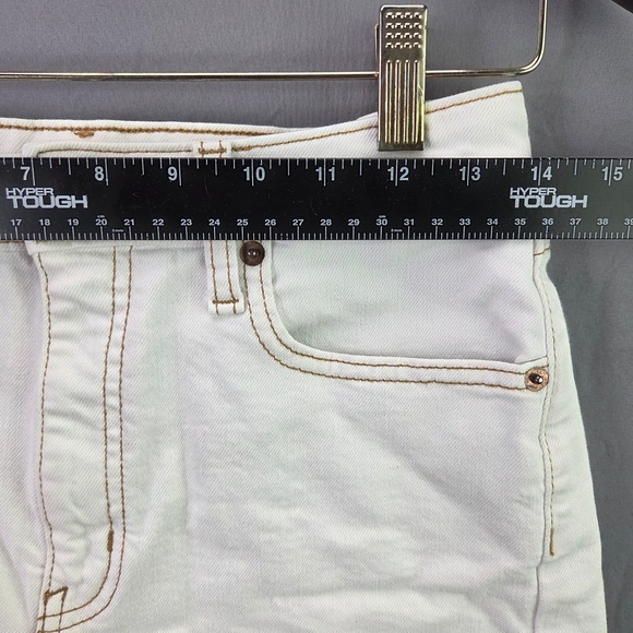 Wild Fable Highest Rise Denim Shorts Womens 4/27R White Cuffed Contrast Stitch - Picture 3 of 10